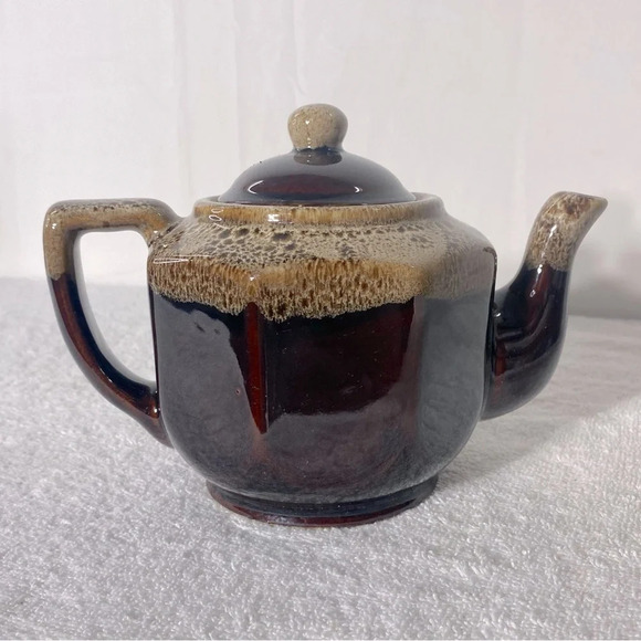 Vintage Brown Glaze Ceramic Teapot  Pottery Art - Picture 1 of 13